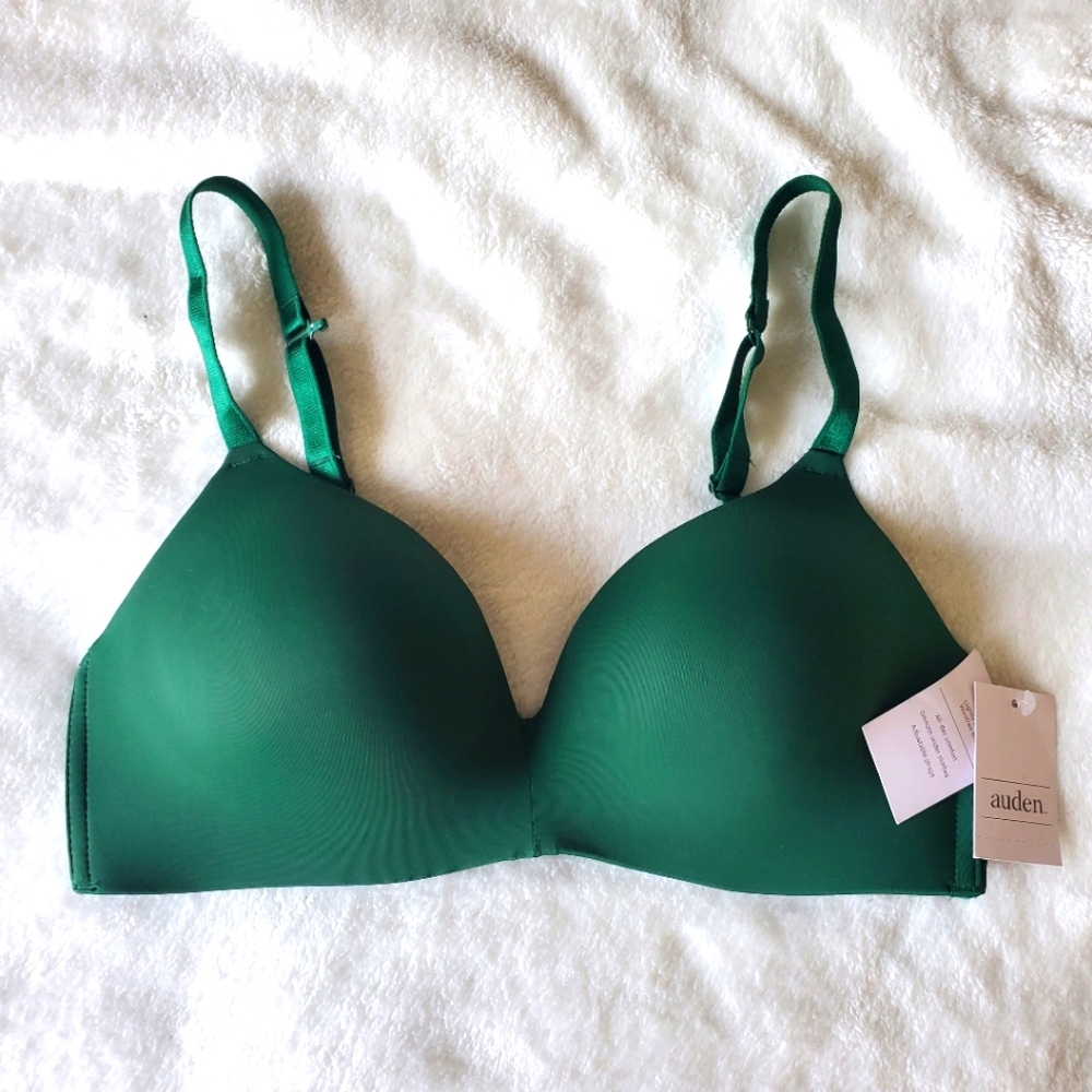 NWT Auden Green Lightly Lined Wireless Bra 34C